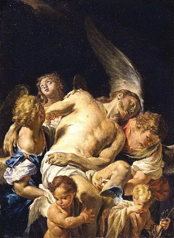 Cristo morto sorretto dagli angeli